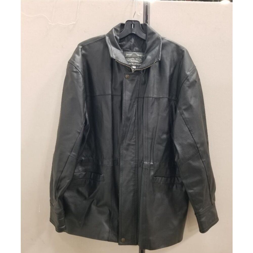 Emilio Volpi Italian Fashion Men's Genuine Leather Jacket | Black | Size M